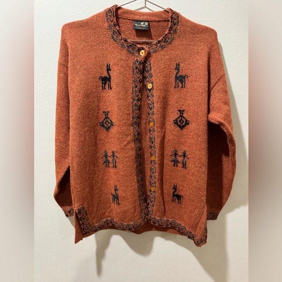Vintage Perez 100% alpaca wool cardigan/sweater‎ - Picture 1 of 7